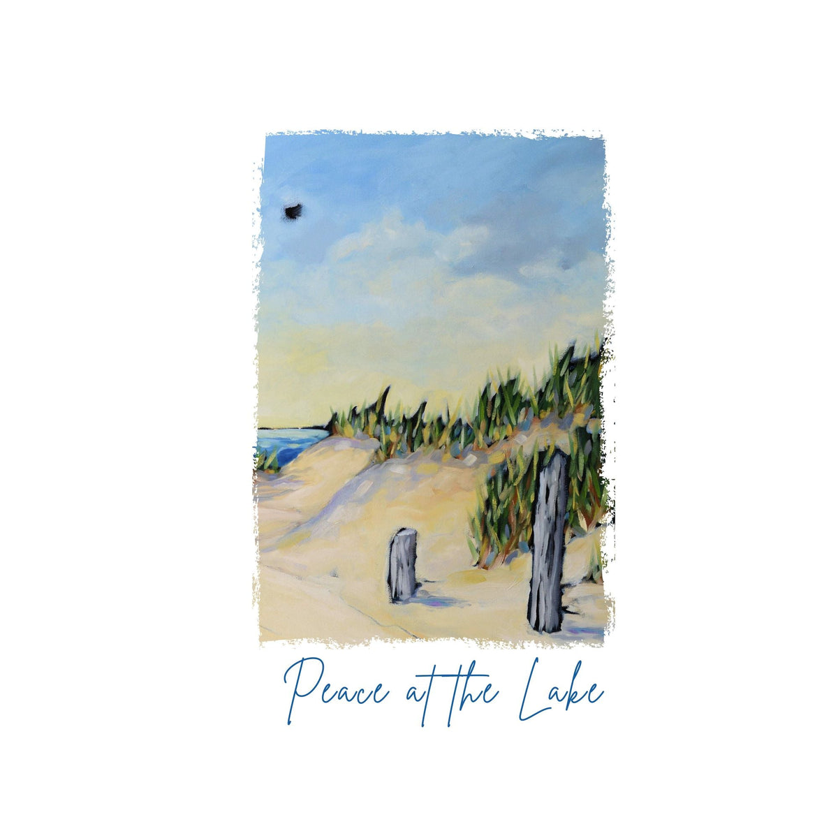 Dish Towel - "Peace at the Lake" detail image - Resin Society