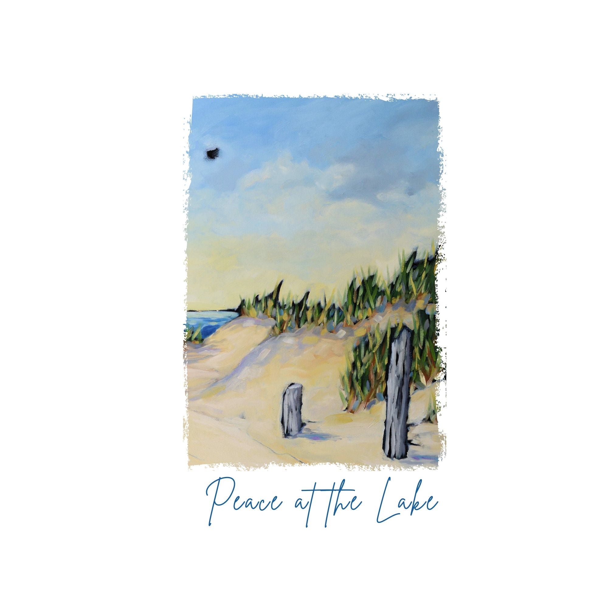 Dish Towel - "Peace at the Lake" detail image - Resin Society
