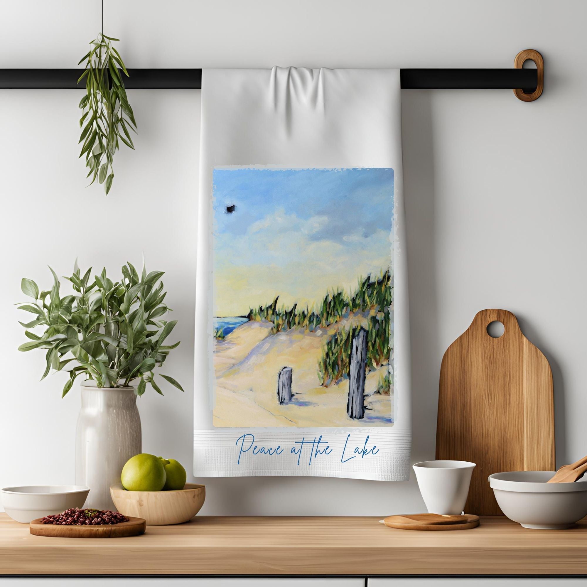 Dish Towel - "Peace at the Lake" by Dreese Fine Art - Resin Society