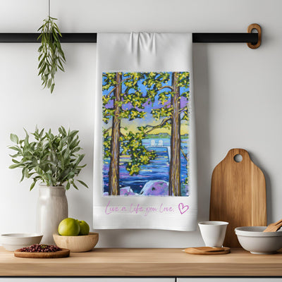 Dish Towel - "Live a Life You Love" by Dreese Fine Art - Resin Society