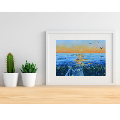 "Life is Short and The World Is Wide" Beach Sunset Print on Paper- Wall Art Home Decor detail image - Resin Society