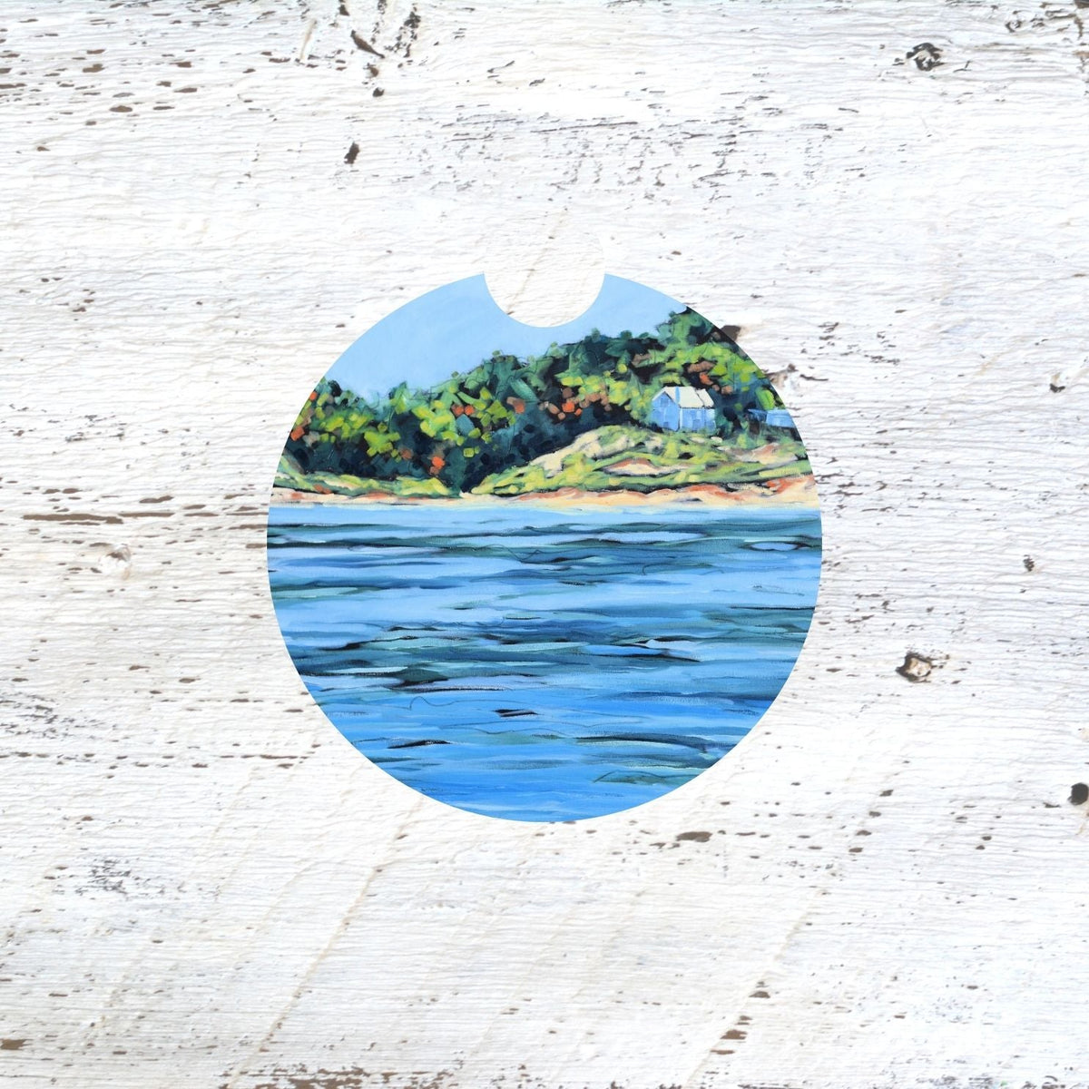 Car Coaster: The Shores of Lake Michigan. Artist Christi Dreese by Dreese Fine Art - Resin Society