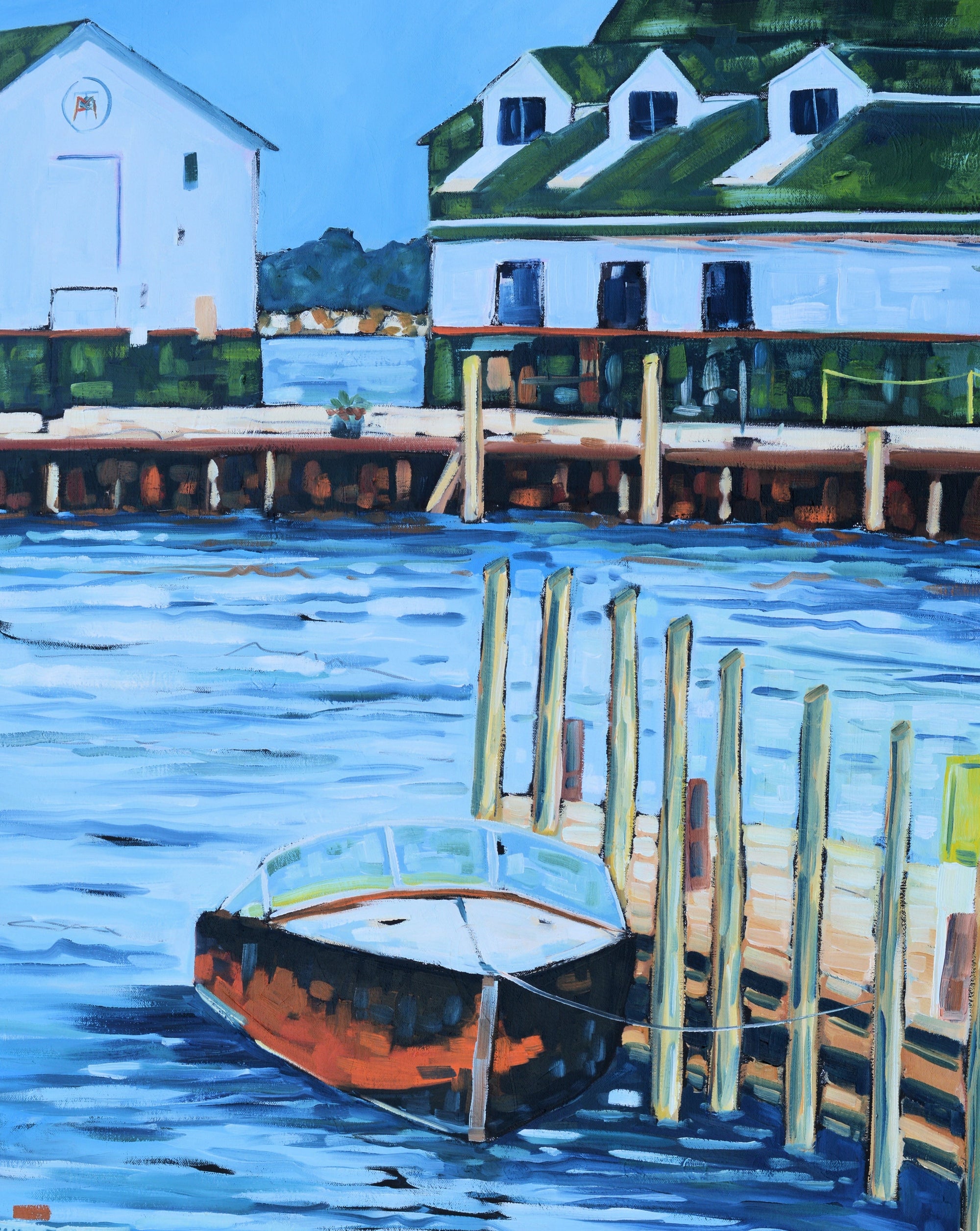 "Dock Stories at Mackinac Island" Glass Art Print by Dreese Fine Art - Resin Society