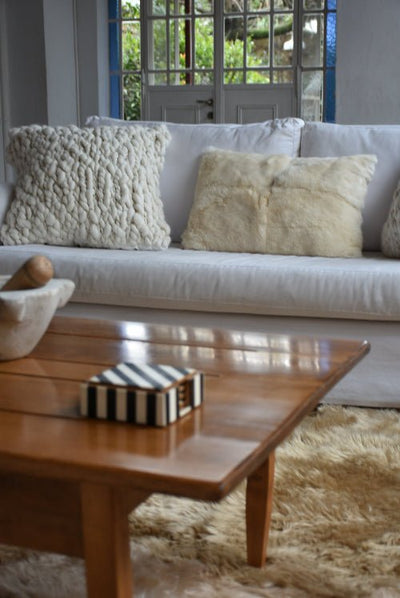 Clouds Chunky Knit Throw Pillow by Homelosophy