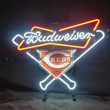 Cincinnati Reds Budweiser Neon Signs Light glowing with red and white illumination