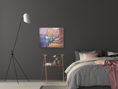 City Harbor Artist Enhanced Canvas Print by John Beard Collection - product image 4 for Resin Society