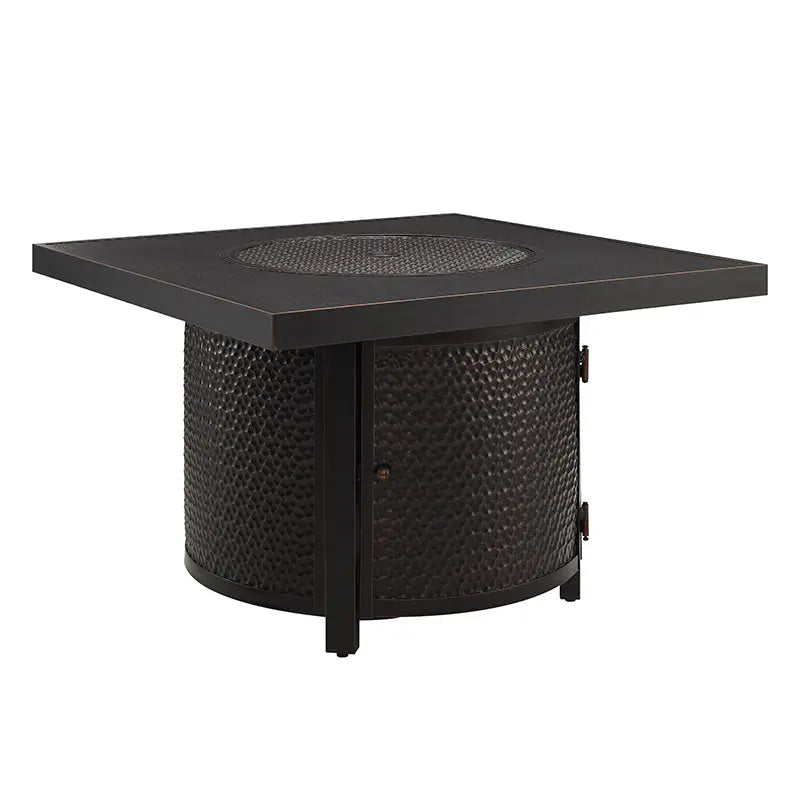 Clayton 40" Round Hammered Aluminum Convertible Gas Fire Pit Table by Fire Sense/Balkene Home - main product image for Resin Society