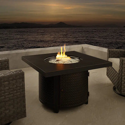 Clayton 40" Round Hammered Aluminum Convertible Gas Fire Pit Table by Fire Sense/Balkene Home - product image 2 for Resin Society