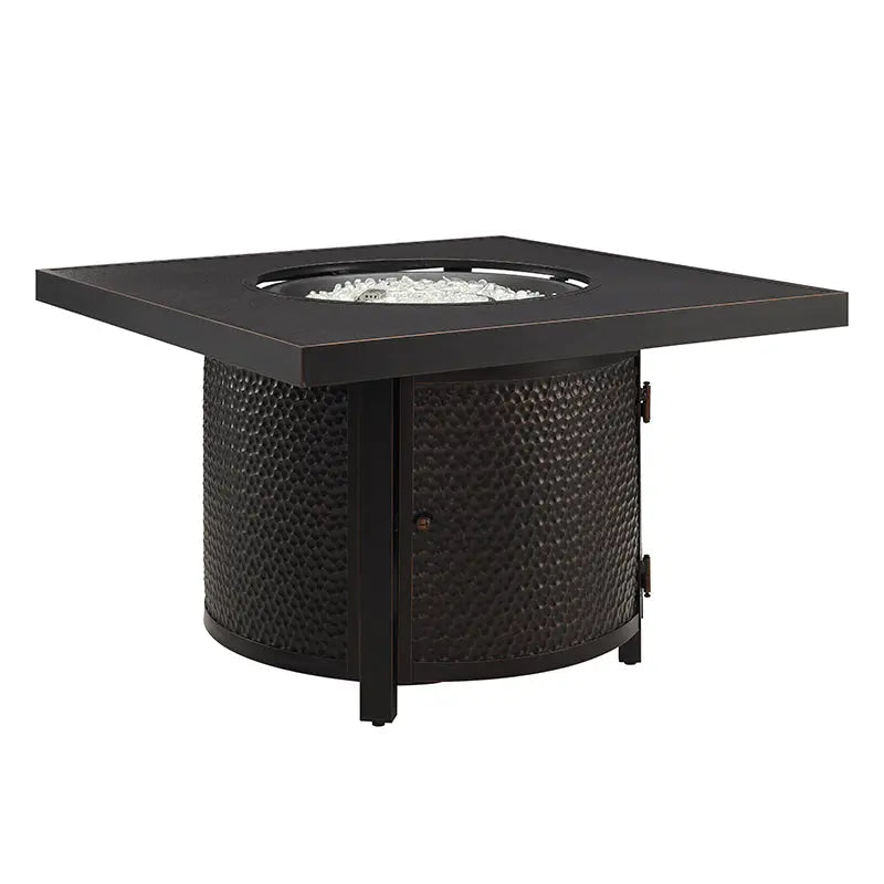 Clayton 40" Round Hammered Aluminum Convertible Gas Fire Pit Table by Fire Sense/Balkene Home - product image 8 for Resin Society