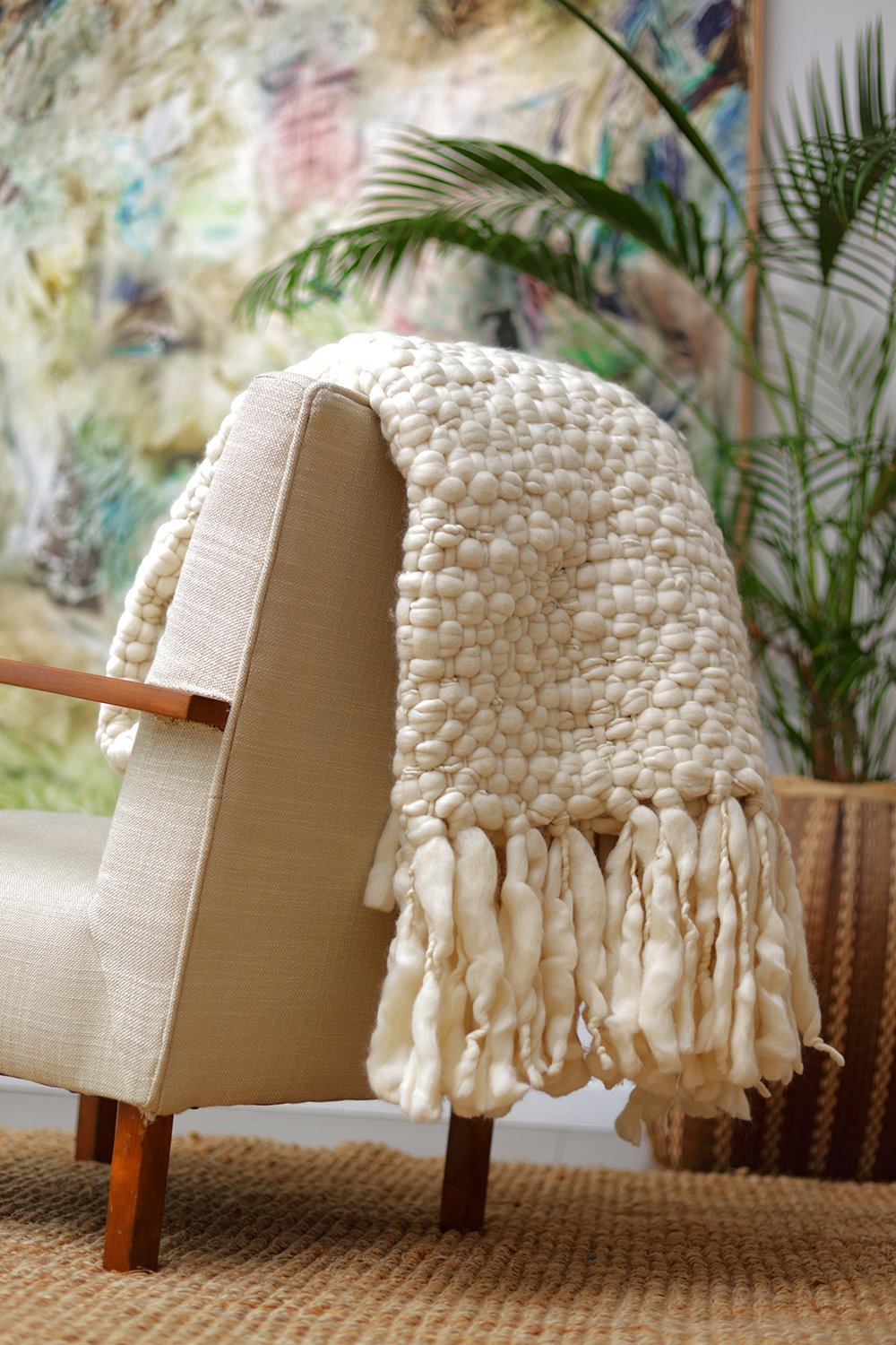 Clouds Chunky Knit Throw Blanket by Homelosophy