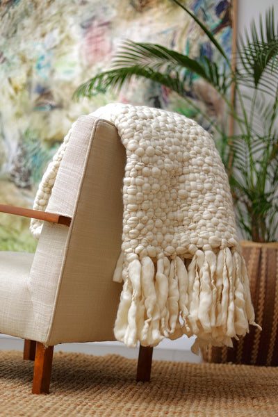 Clouds Chunky Knit Throw Blanket by Homelosophy