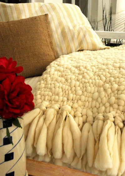 Clouds Chunky Knit Throw Blanket by Homelosophy