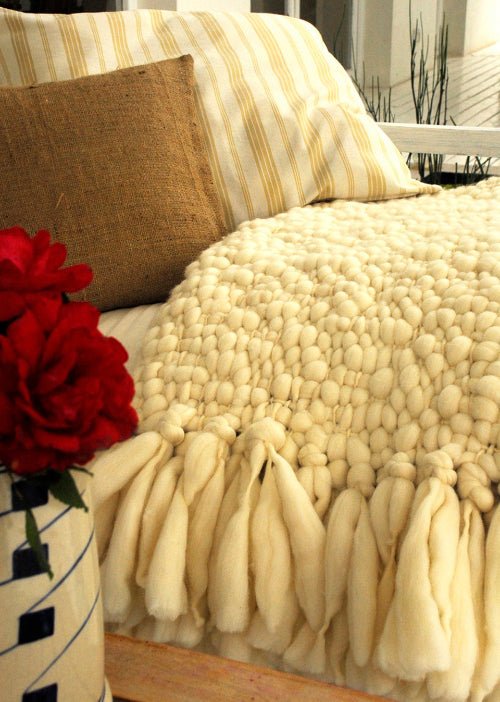 Clouds Chunky Knit Throw Blanket by Homelosophy