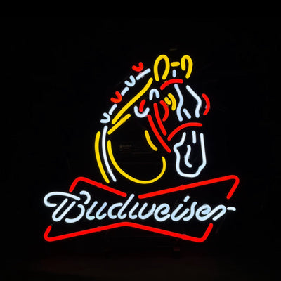 Clydesdale Horse Budweiser Beer Lager Neon Sign Light
