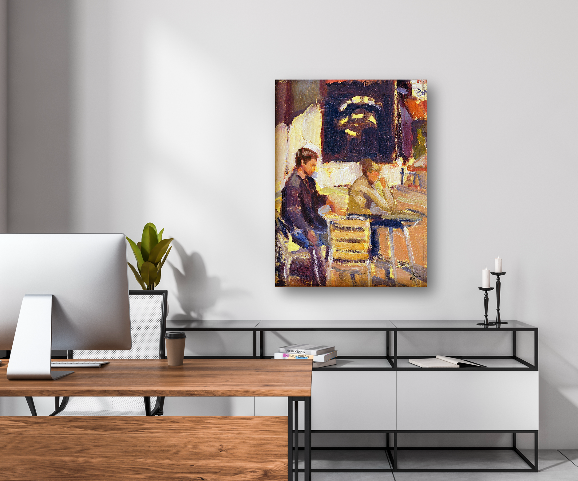 Coffee Break Artist Enhanced Canvas Print by John Beard Collection - product image 3 for Resin Society