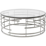 Coffee Table Jupiter Silver Ø100cm by DEKOR - main product image for Resin Society