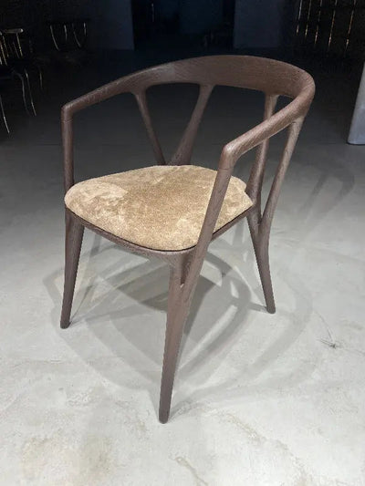 Luxury solid wood chair made of walnut with natural finish