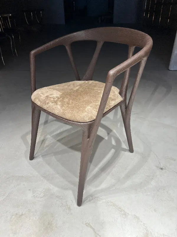 Luxury solid wood chair made of walnut with natural finish
