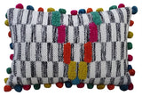 Colorful handwoven 14x24 inch decorative throw pillow