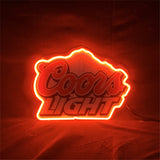 Coors Light Neon Sign Outline with UV-printed glowing against a dark background
