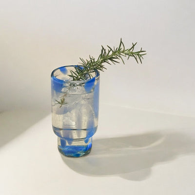 Frida Tall Glasses Blue & Clear (Set of 4) by MESO