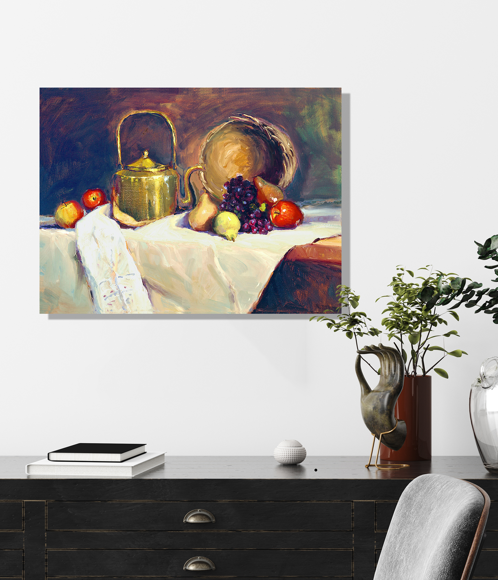 Copper Tea Pot Artist Enhanced Canvas Print