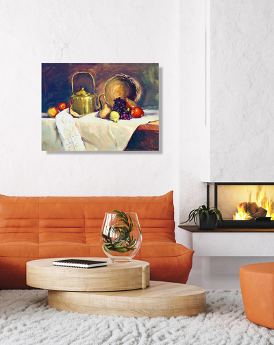 Copper Tea Pot Artist Enhanced Canvas Print