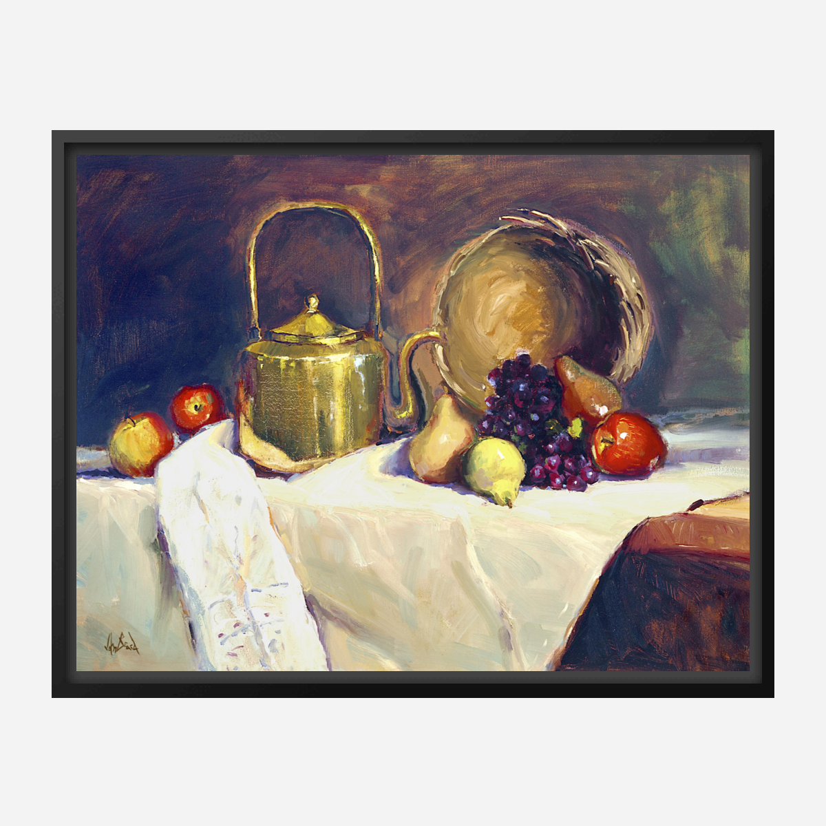 Copper Tea Pot Artist Enhanced Canvas Print