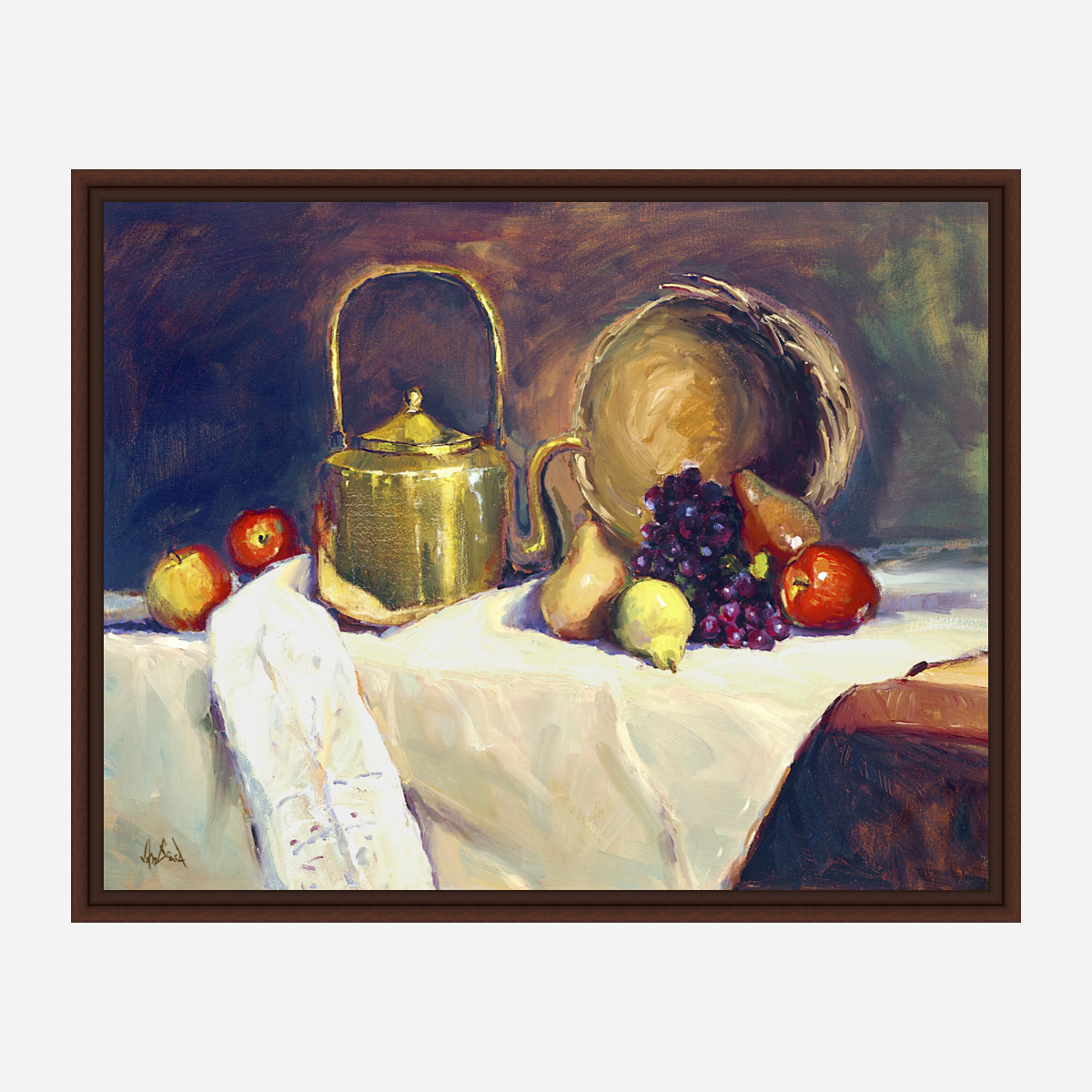 Copper Tea Pot Artist Enhanced Canvas Print