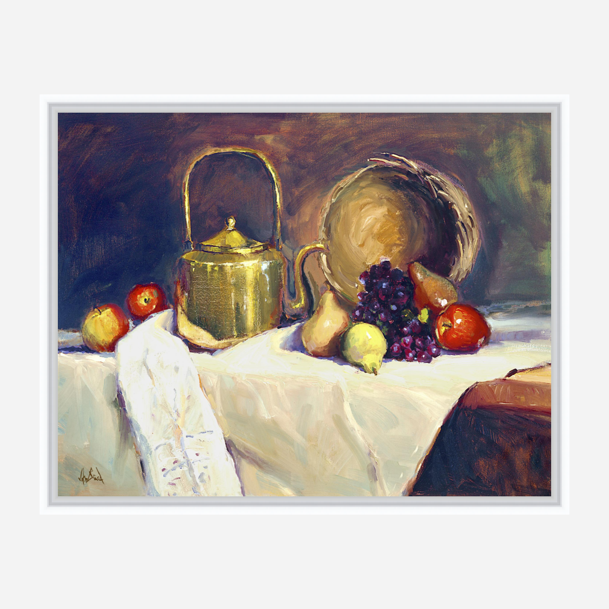 Copper Tea Pot Artist Enhanced Canvas Print
