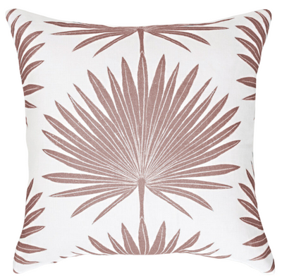 Lavender Palmetto Pillow Cover showing printed front and ivory linen backing