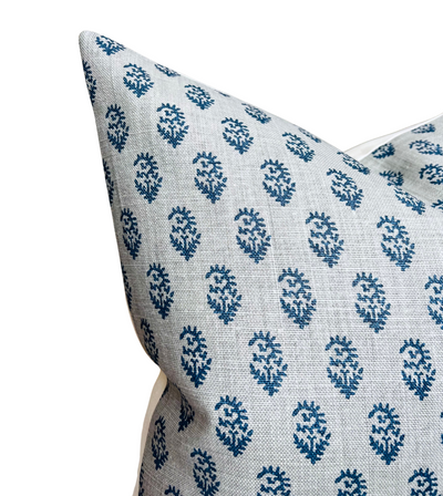 Rajmata Tonal Pillow Cover in Mist Indigo/Blue, Peter Dunham Textiles