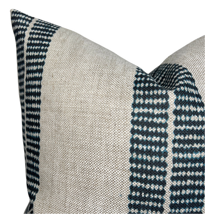 Band Pillow Cover in Indigo, McLaurin + Piercy Textiles