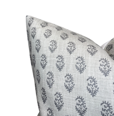 Rajmata Tonal Pillow Cover in Ash Grey, Peter Dunham Textiles