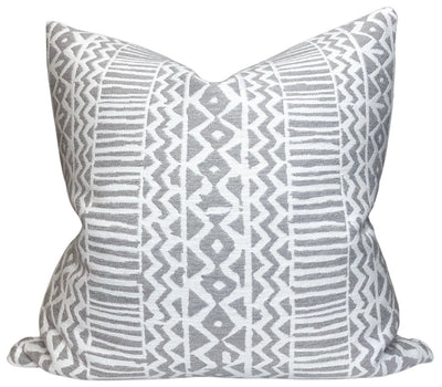 Veranda Zigzag Pillow Cover in Silverbirch resting on a neutral-toned sofa