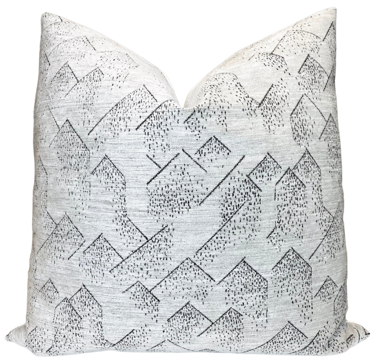 Brink Pillow Cover front graphite velvet and back ivory linen by DEKOWE