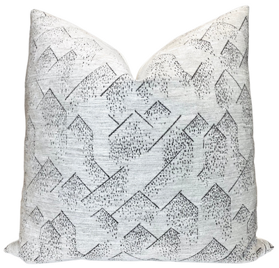 Brink Pillow Cover front graphite velvet and back ivory linen by DEKOWE