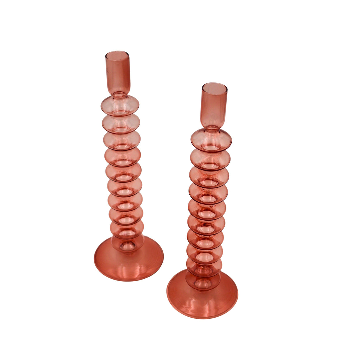 Coraline Peach Candle Holder - Pair by Ro'Table - main product image for Resin Society