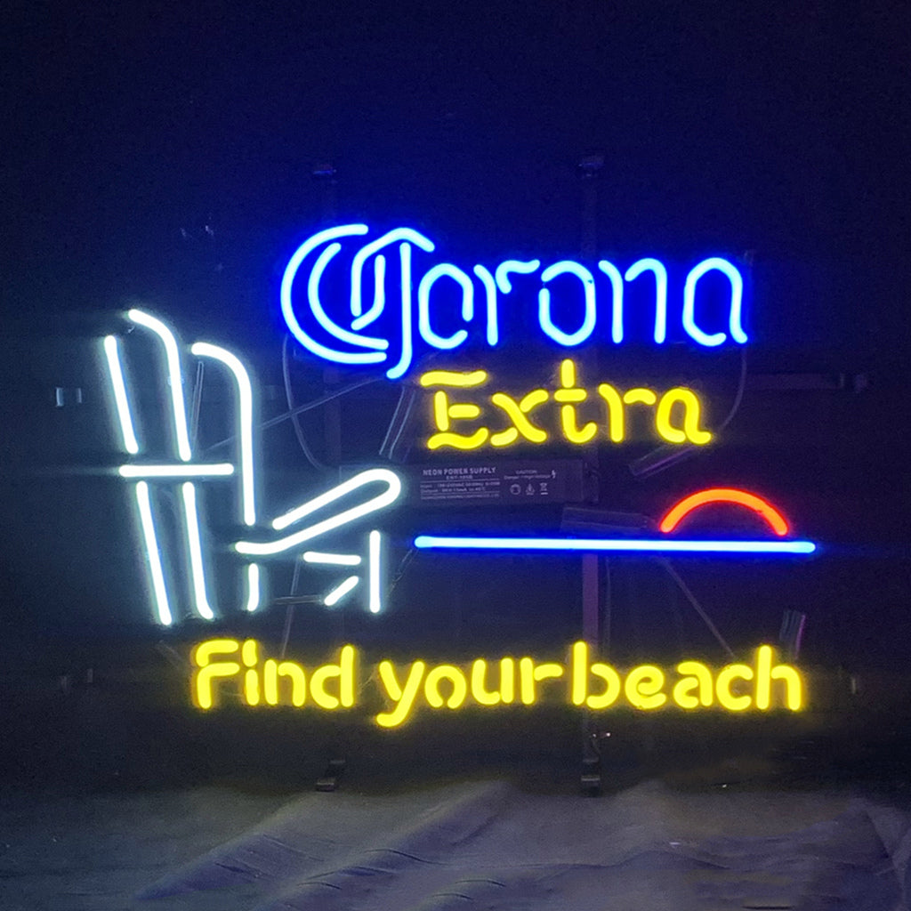 Corona Extra Find Your Beach Neon Sign Light by Neon Signs Land - main product image for Resin Society