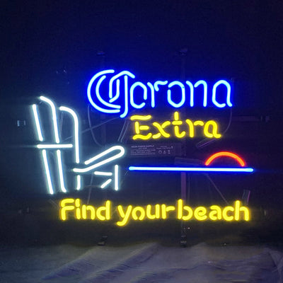Corona Extra Find Your Beach Neon Sign Light by Neon Signs Land - main product image for Resin Society