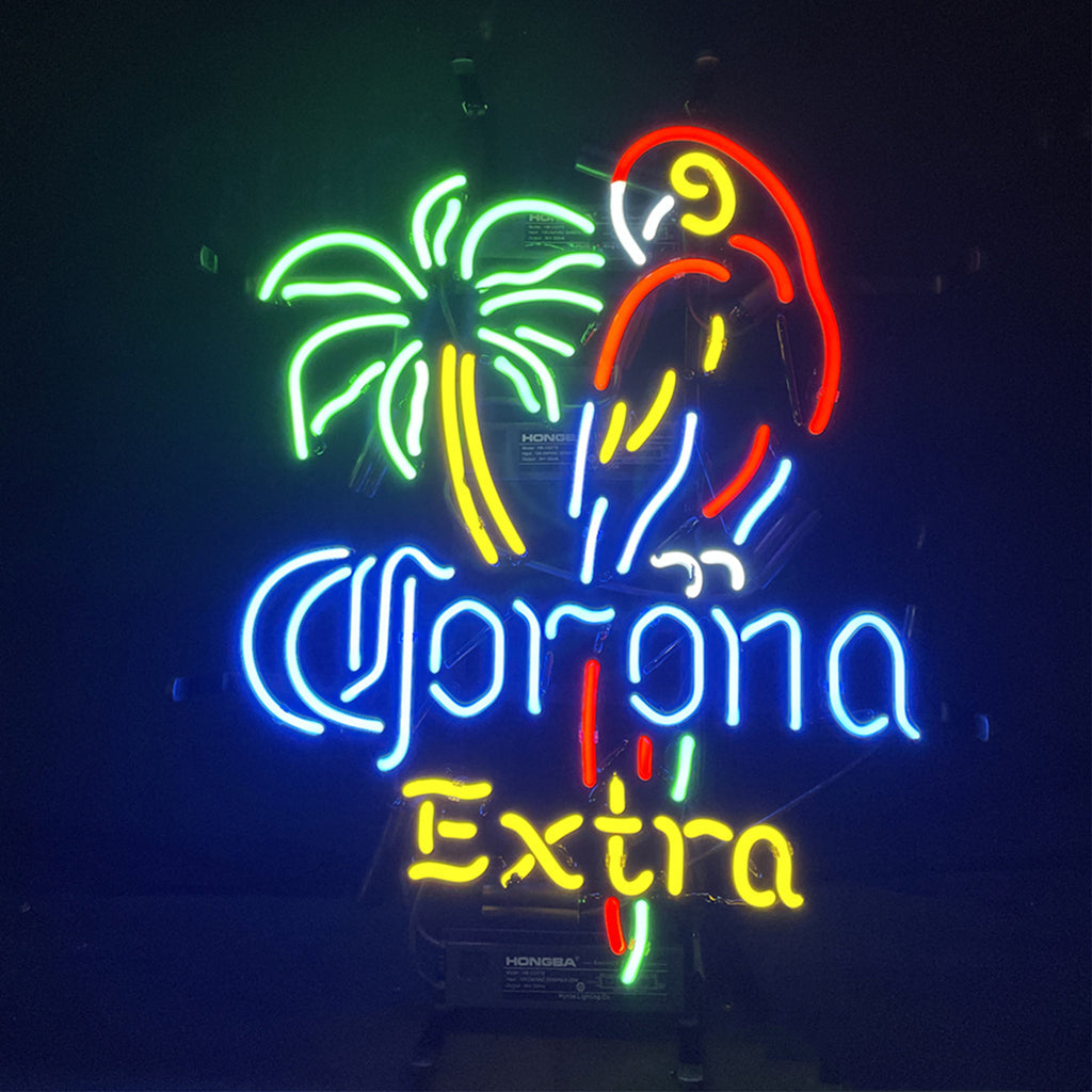 Palm Tree Parrot Corona Extra Neon Light Sign by Neon Signs Land - main product image for Resin Society