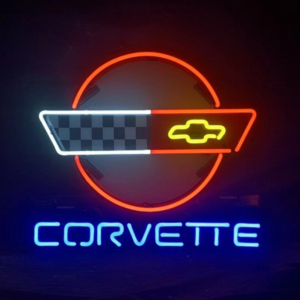 Corvette Car Classic Black White Neon Signs by Neon Signs Land - product image 2 for Resin Society