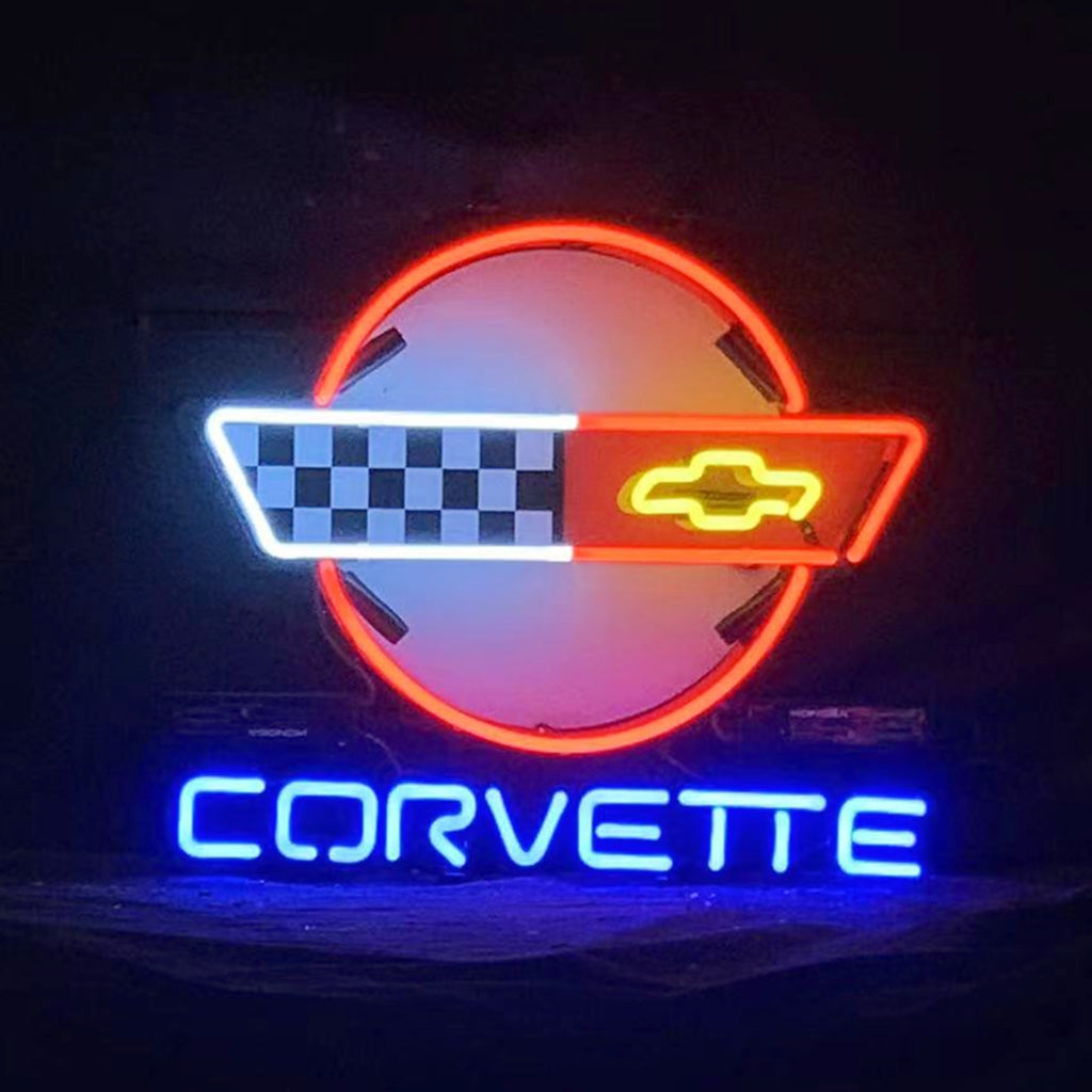 Corvette Car Classic Black White Neon Signs by Neon Signs Land - main product image for Resin Society