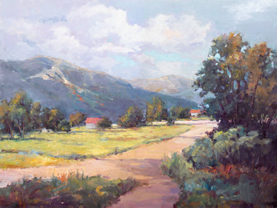 Cottages in the Valley Artist Enhanced Canvas Print by John Beard Collection - main product image for Resin Society