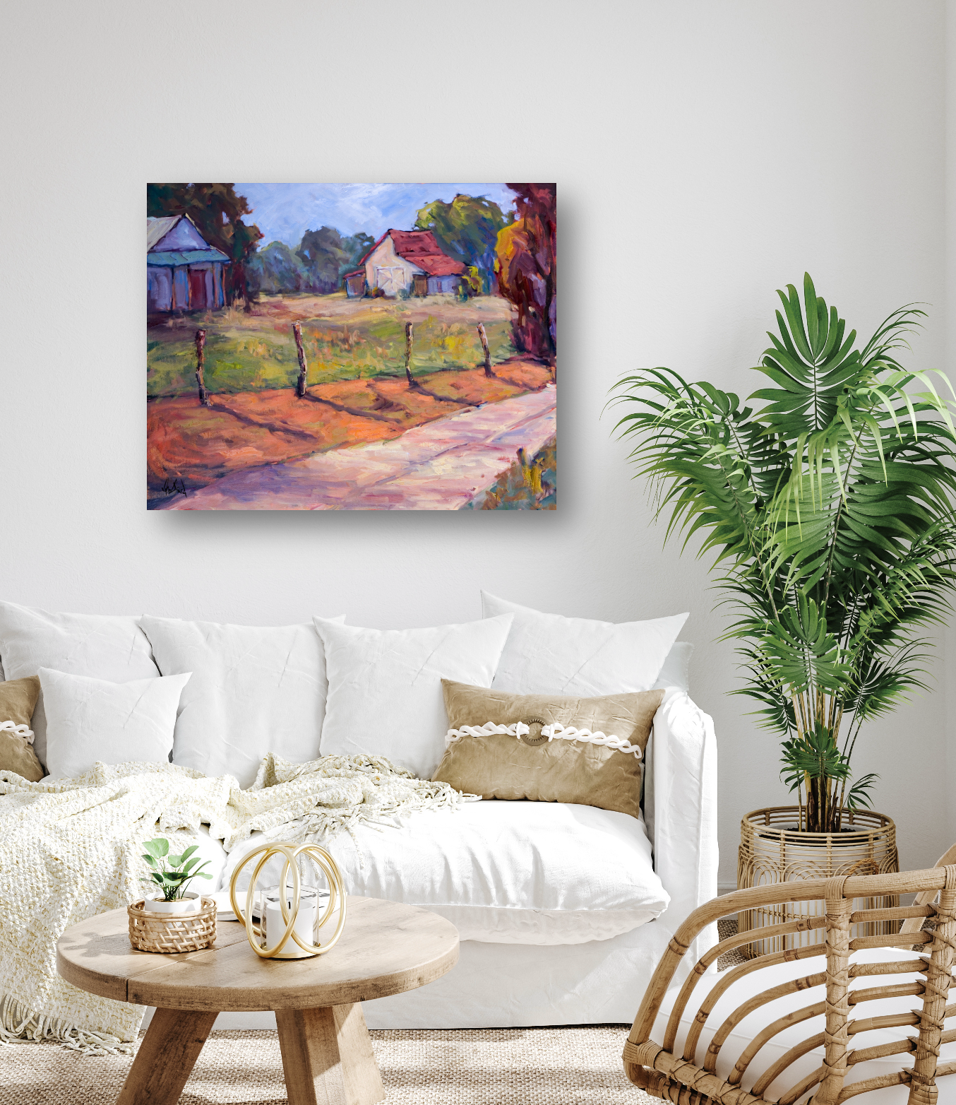 Country Lane Artist Enhanced Canvas Print by John Beard Collection - product image 2 for Resin Society