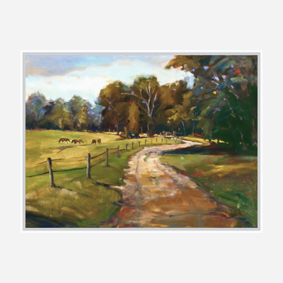 Country Path with Horses Artist Enhanced Canvas Print by John Beard Collection - product image 7 for Resin Society