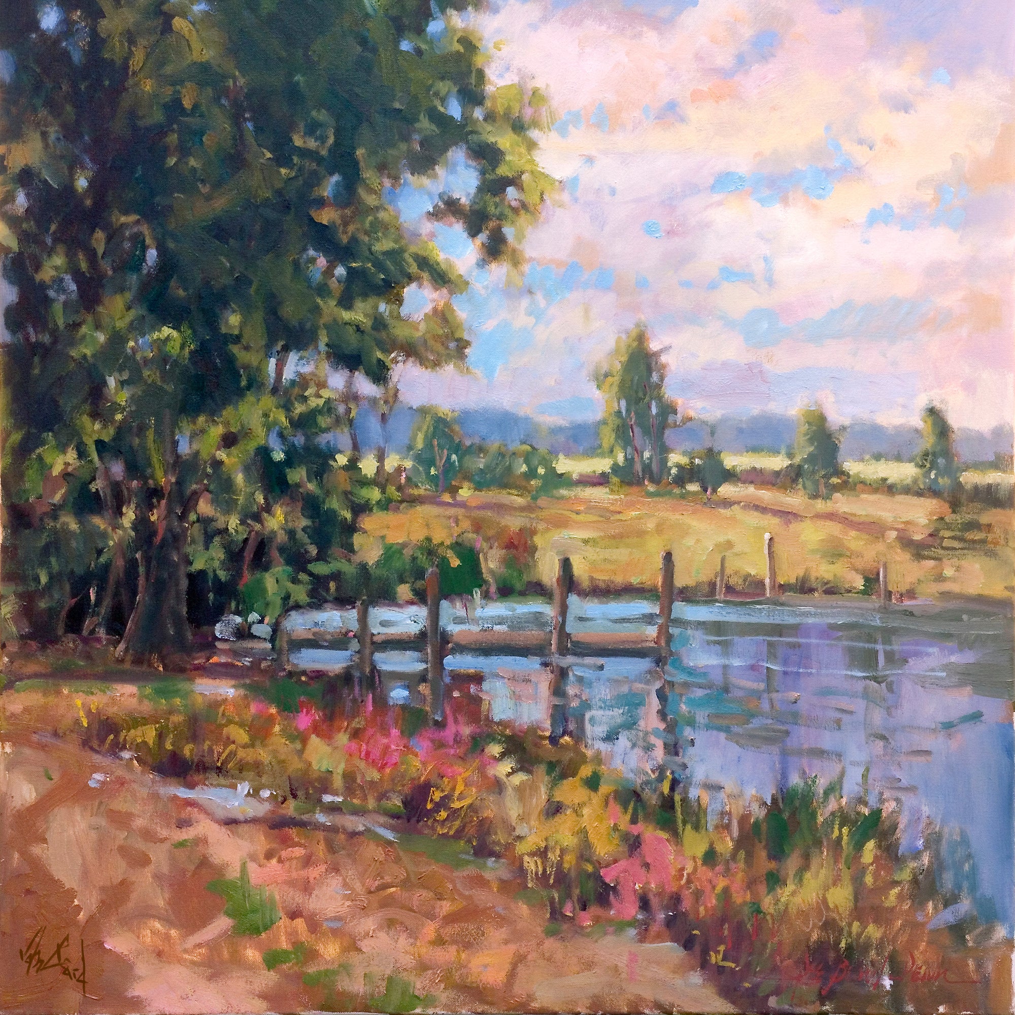 Country Pond Artist Canvas Enhanced Print by John Beard Collection - main product image for Resin Society
