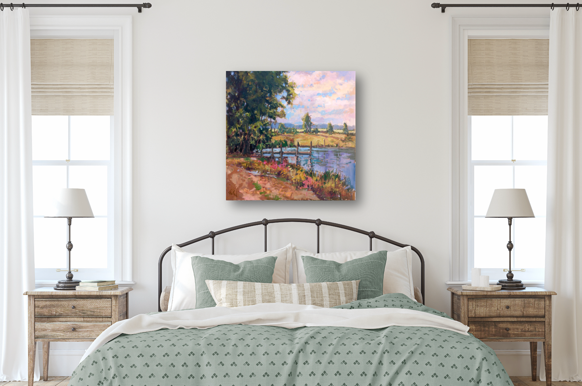 Country Pond Artist Canvas Enhanced Print by John Beard Collection - product image 2 for Resin Society