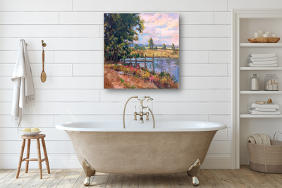 Country Pond Artist Canvas Enhanced Print by John Beard Collection - product image 3 for Resin Society