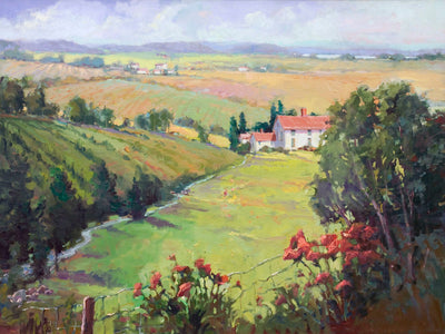 Countryside in France Artist Enhanced Canvas Print by John Beard Collection - main product image for Resin Society